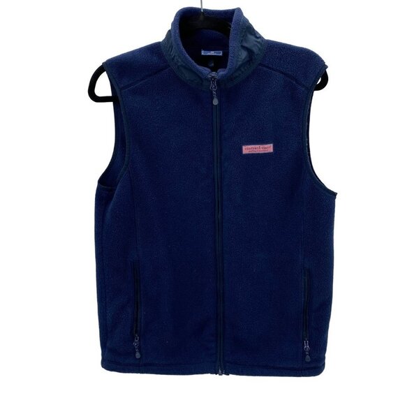 Vineyard Vines Navy Full Zip Fleece Vest Women’s Size XS - Picture 1 of 4